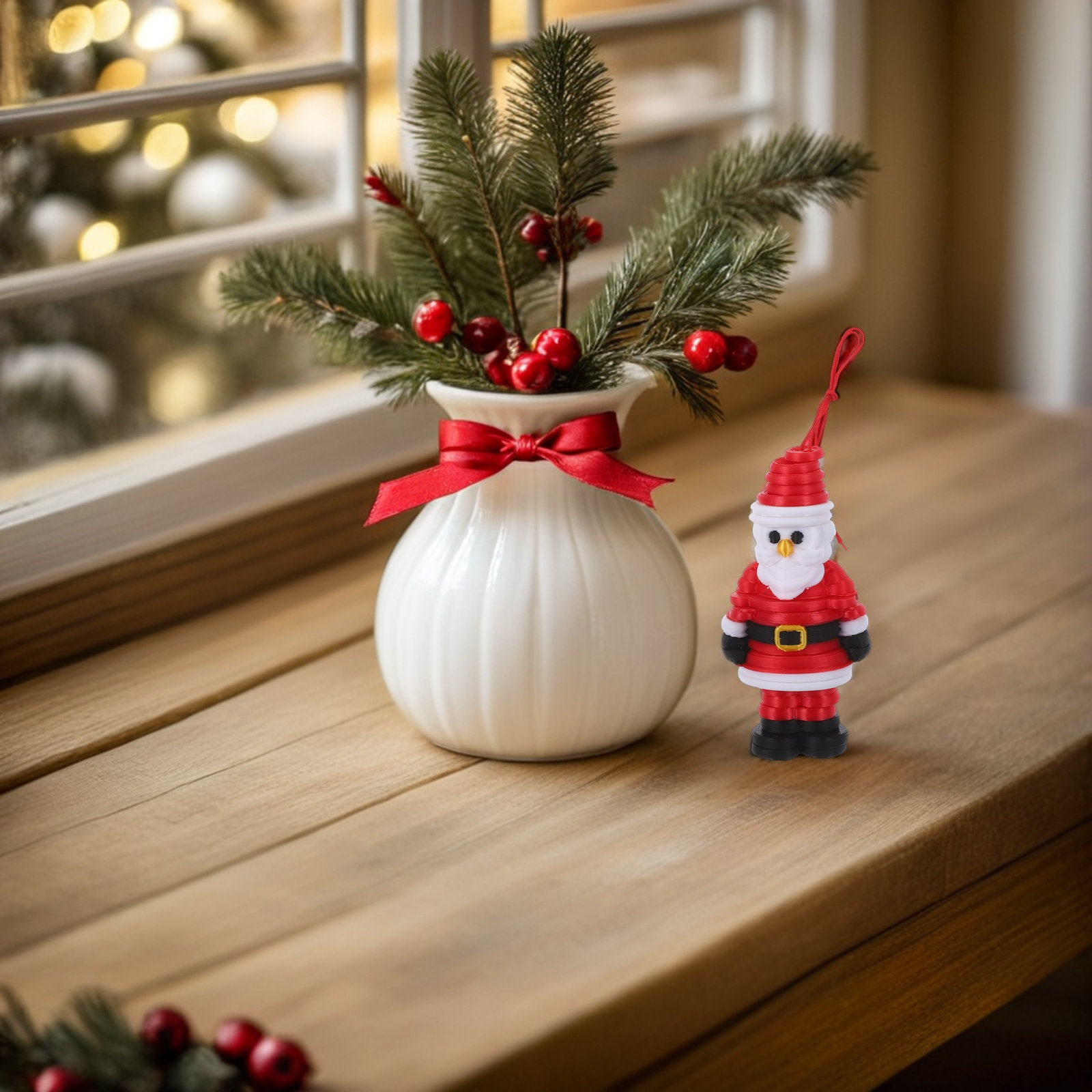 Art Craft Christmas Tree - 1Set Button Art Santa Ornament DIY
