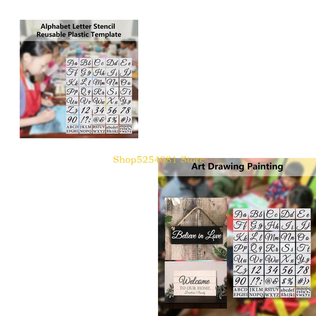 Art Craft Description - AXYC 40pcs Letter Stencils Reusable Plastic