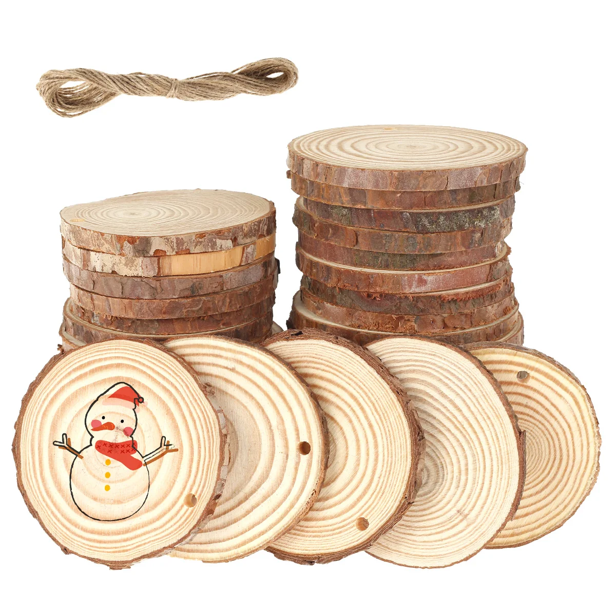 Art Craft Christmas Tree - 30pcs Natural Wood Slices Craft Wood