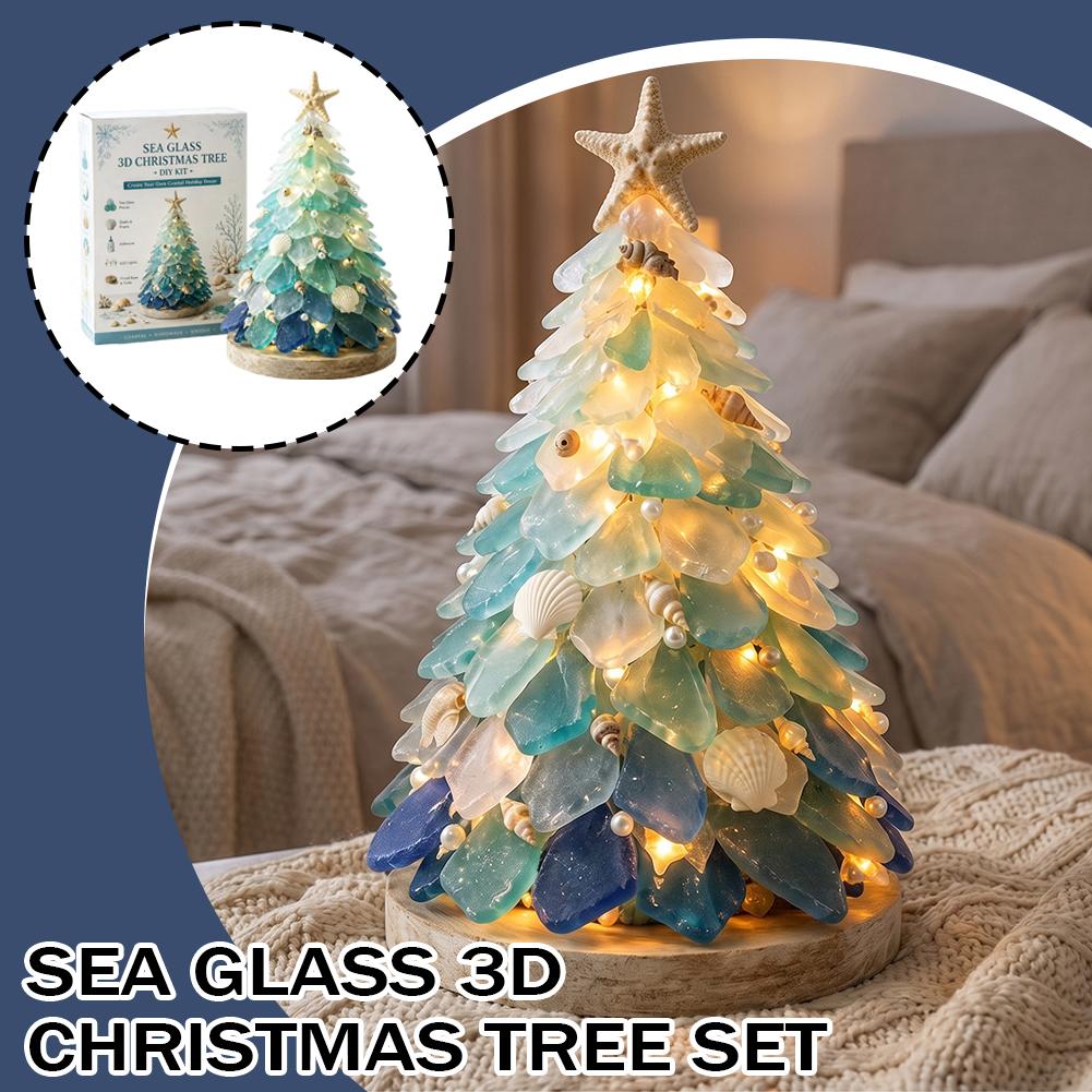 Art Craft Christmas Tree - 3D Sea Glass Christmas Tree Design