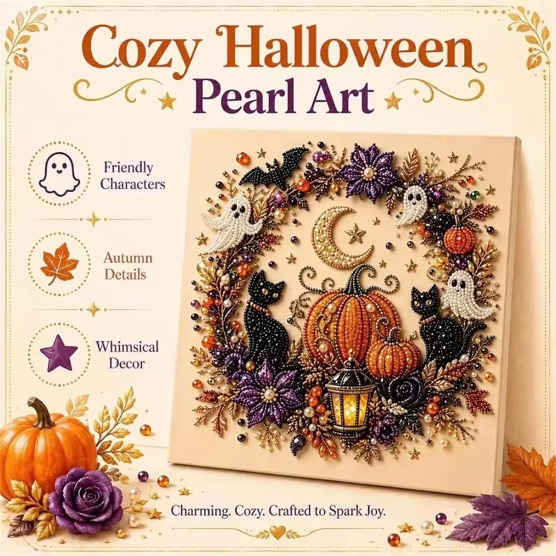 @Halloween Ghost Pearl Art Kit - Art Craft Halloween ulasan dan harga