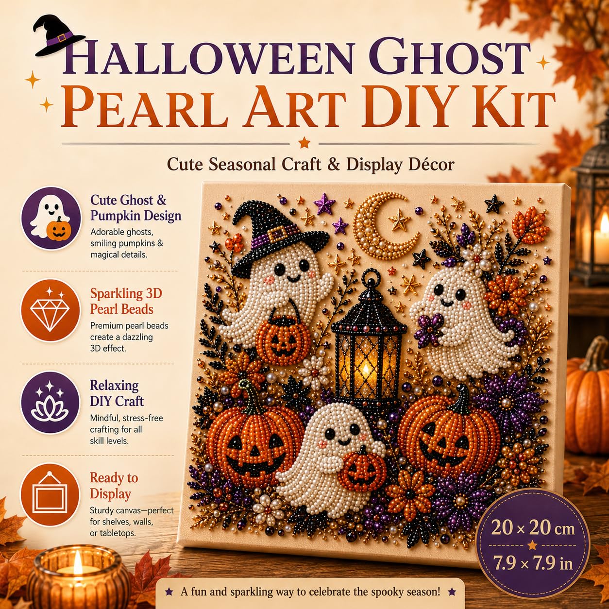 @Halloween Ghost Pearl Art Kit - Art Craft Halloween ulasan dan harga