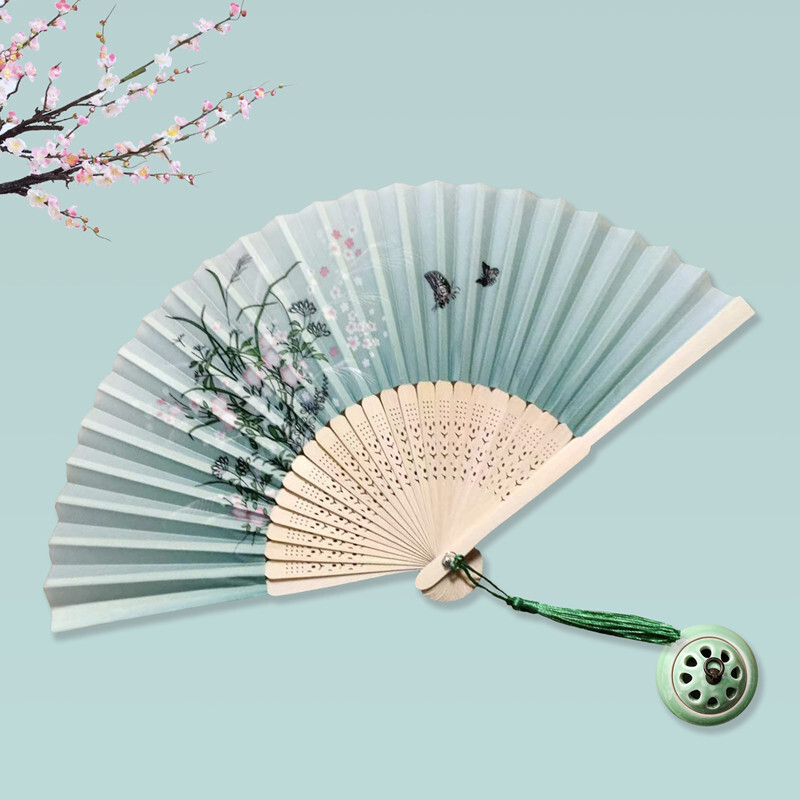 Chinese Silk Folding Fan Vinta - Art Craft Video ulasan dan harga