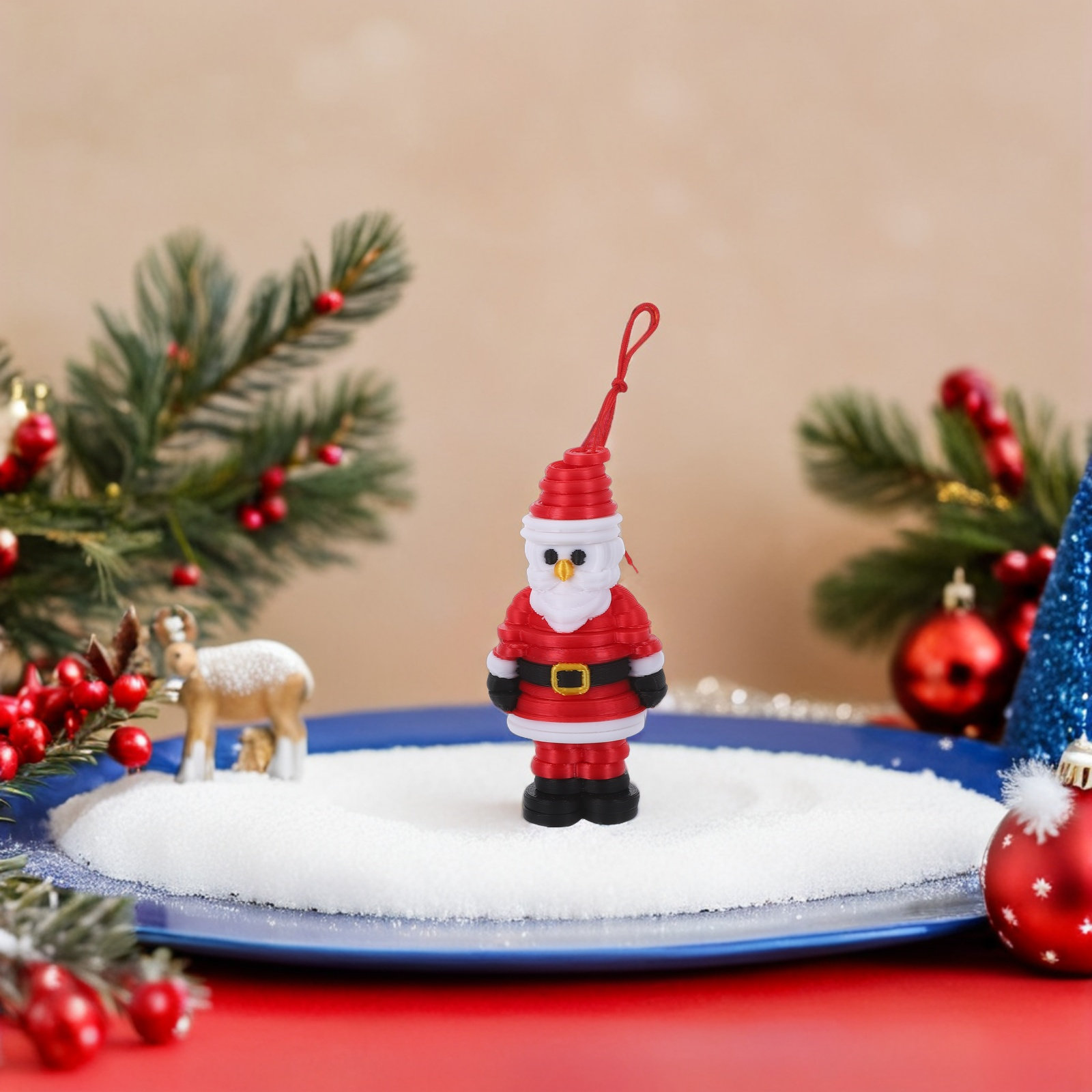 1Set Button Art Santa Ornament - Art Craft Christmas Tree ulasan dan harga