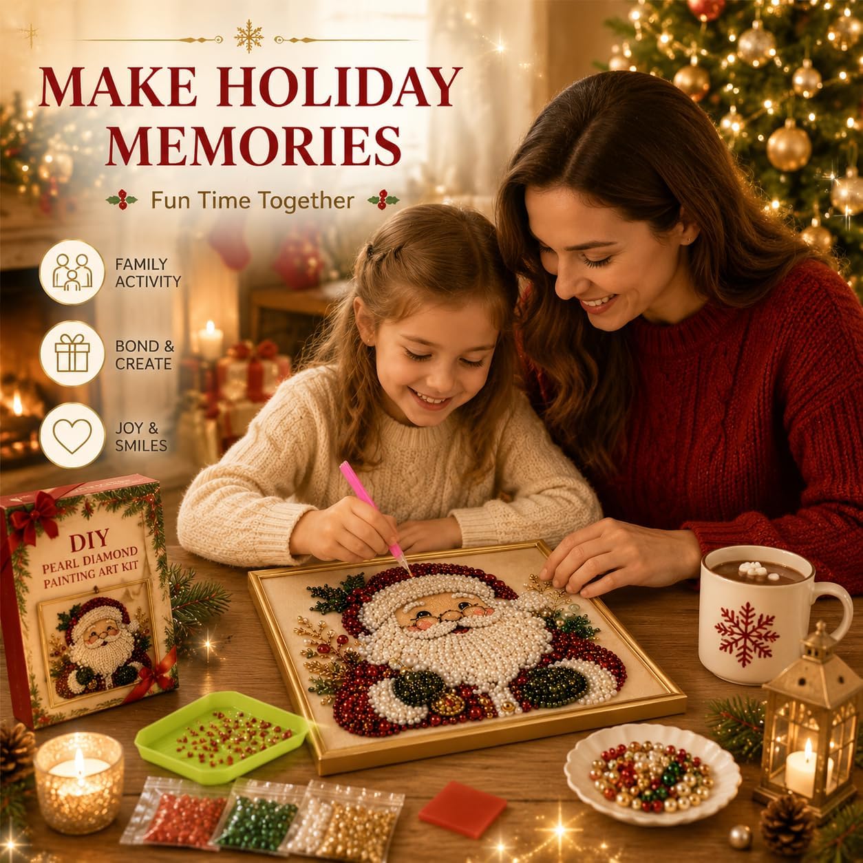DIY Christmas Pearl Diamond Pa - Art Craft Adult ulasan dan harga