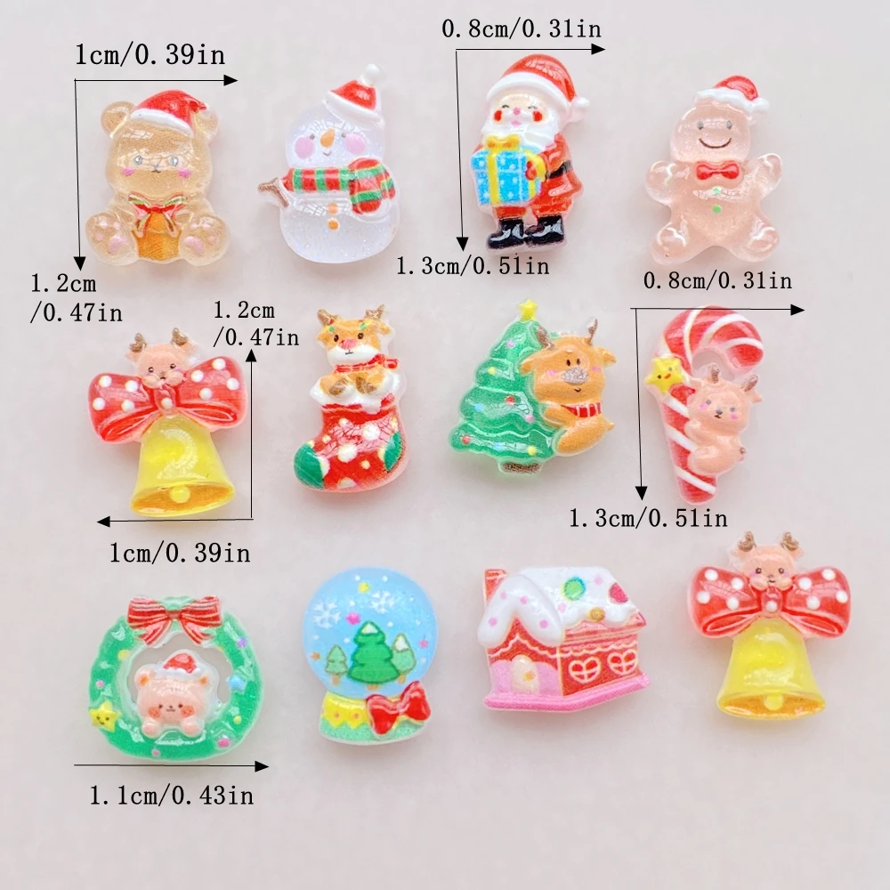 50pcs Resin Mini Cartoon Chris - Art Craft Christmas Tree ulasan dan harga
