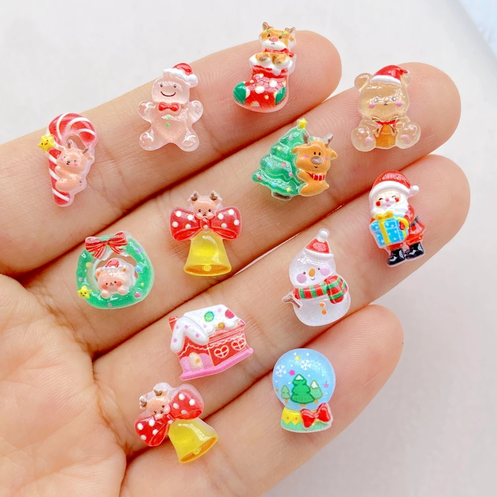 50pcs Resin Mini Cartoon Chris - Art Craft Christmas Tree ulasan dan harga