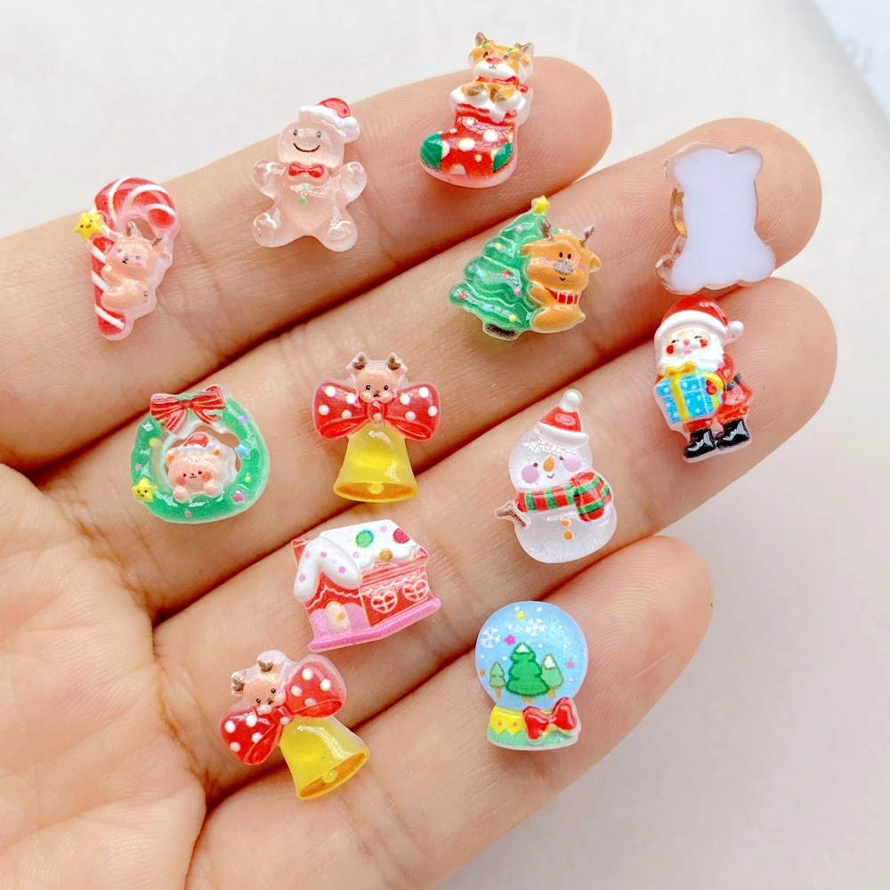 50pcs Resin Mini Cartoon Chris - Art Craft Christmas Tree ulasan dan harga