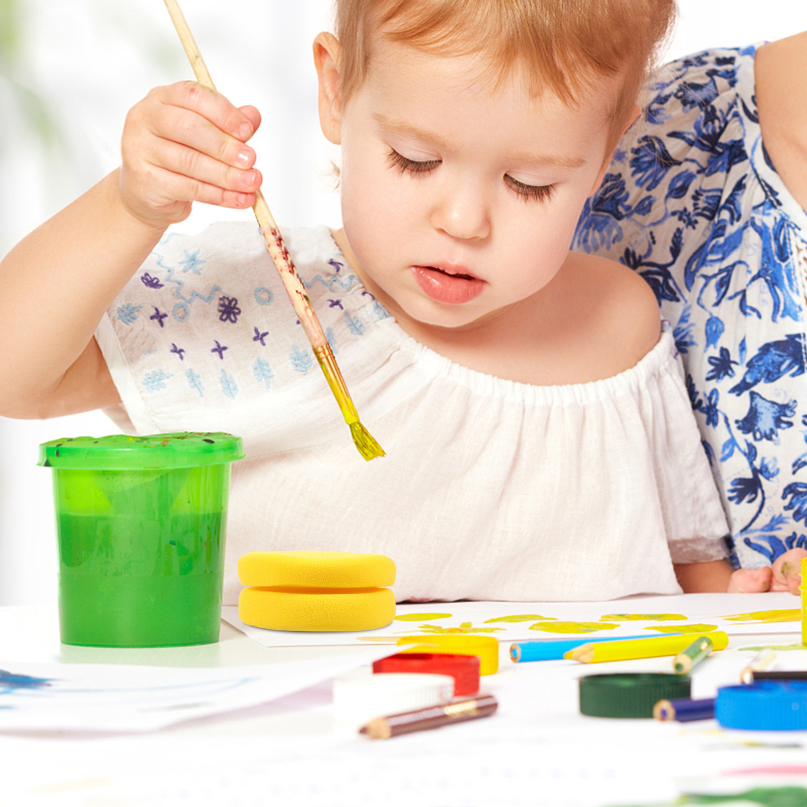 2Pcs Children Painting Sponge  - Art Craft For Kindergarten ulasan dan harga