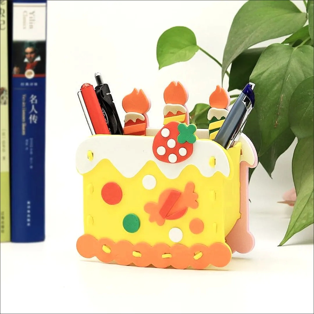 2pcs DIY Cartoon Pen Container - Art Craft For Kindergarten ulasan dan harga