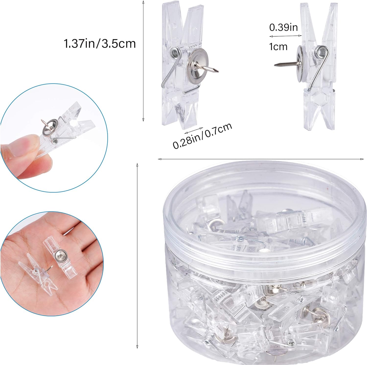 60Pcs Clear Decorative Push Pi - Art Craft Board ulasan dan harga