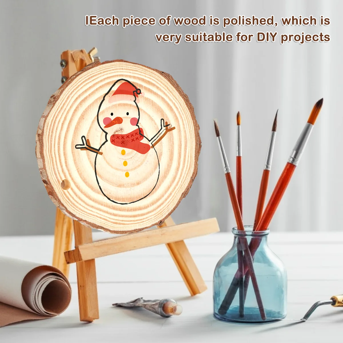 30pcs Natural Wood Slices Craf - Art Craft Christmas Tree ulasan dan harga