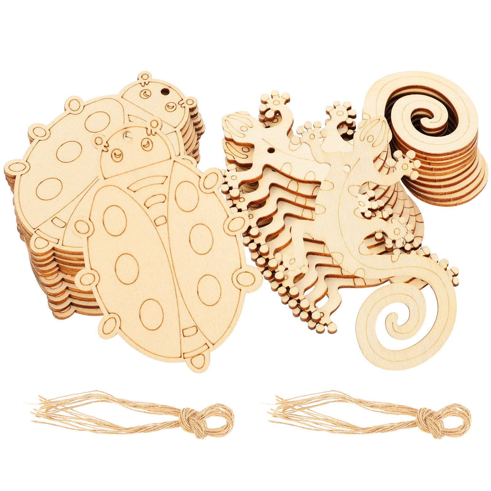 20Pcs Wooden Insect Cutouts DI - Art Craft For Kindergarten ulasan dan harga