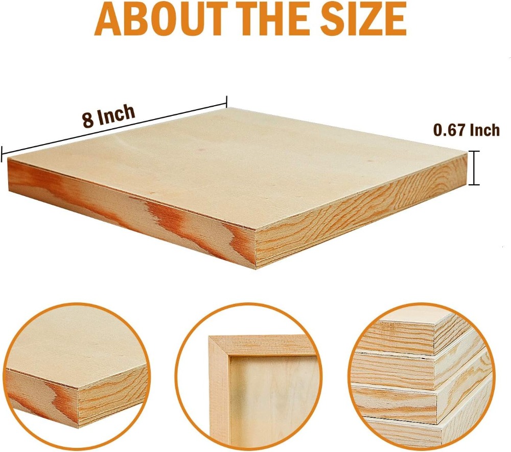 6 Pack 8x8 Inch Unfinished Woo - Art Craft Board ulasan dan harga