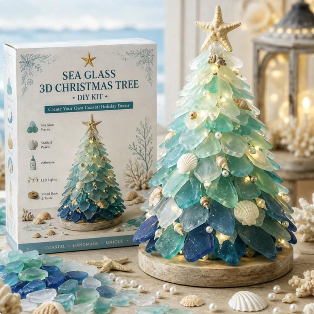 3D Sea Glass Christmas Tree De - Art Craft Christmas Tree ulasan dan harga