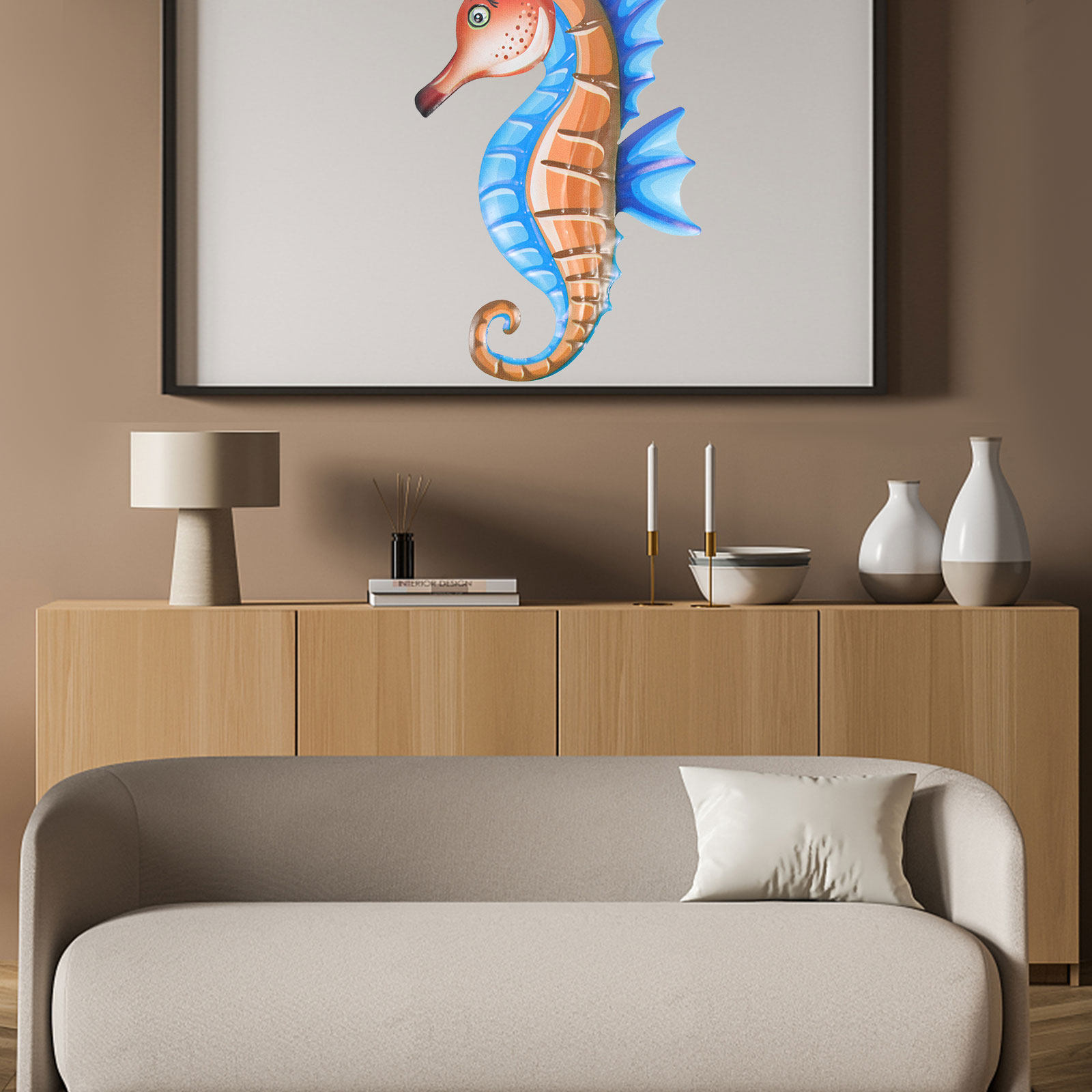 Premium Metal Sea Horse Wall H - Art Craft Horse ulasan dan harga
