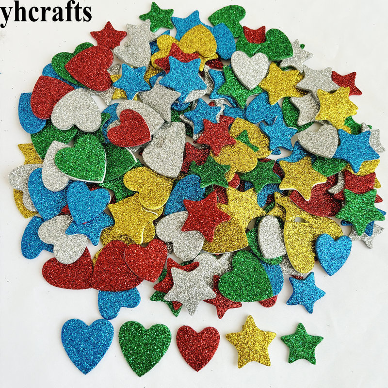 150PCS/LOT.Glitter star and he - Art Craft For Kindergarten ulasan dan harga