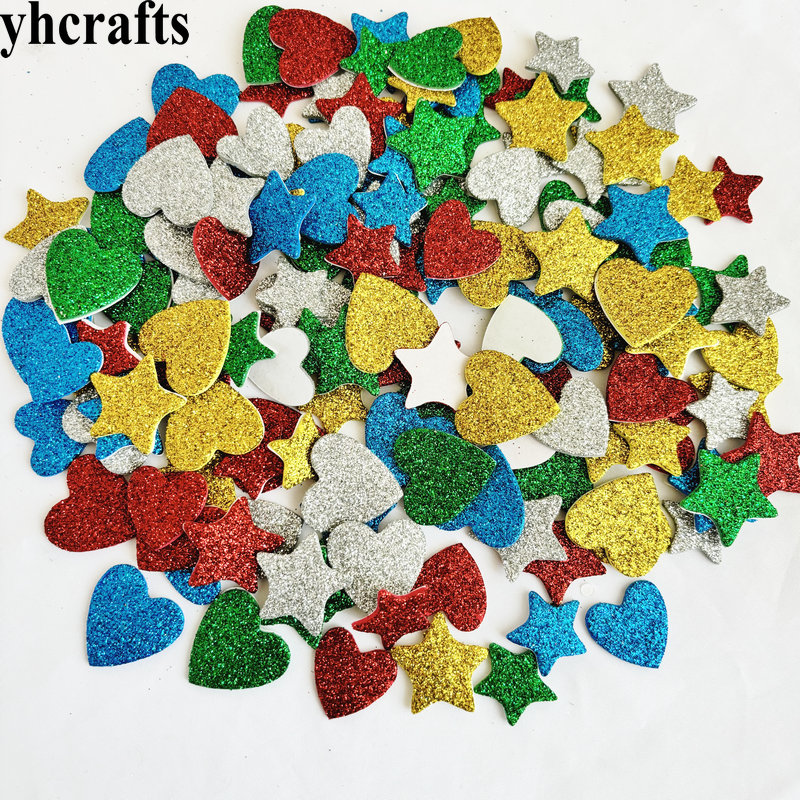 150PCS/LOT.Glitter star and he - Art Craft For Kindergarten ulasan dan harga