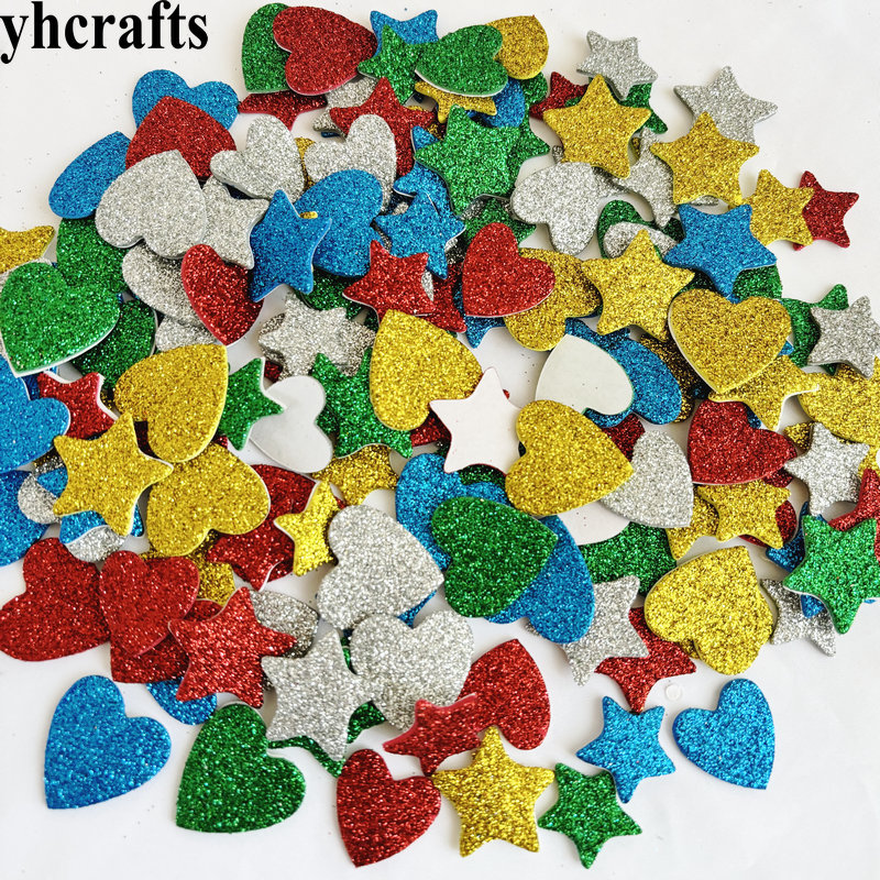 150PCS/LOT.Glitter star and he - Art Craft For Kindergarten ulasan dan harga