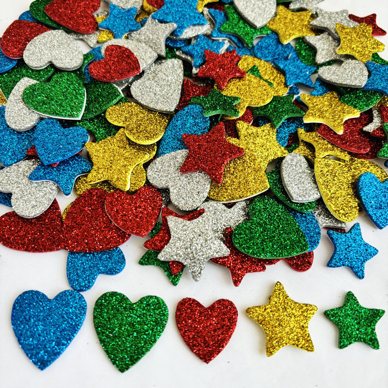 150PCS/LOT.Glitter star and he - Art Craft For Kindergarten ulasan dan harga