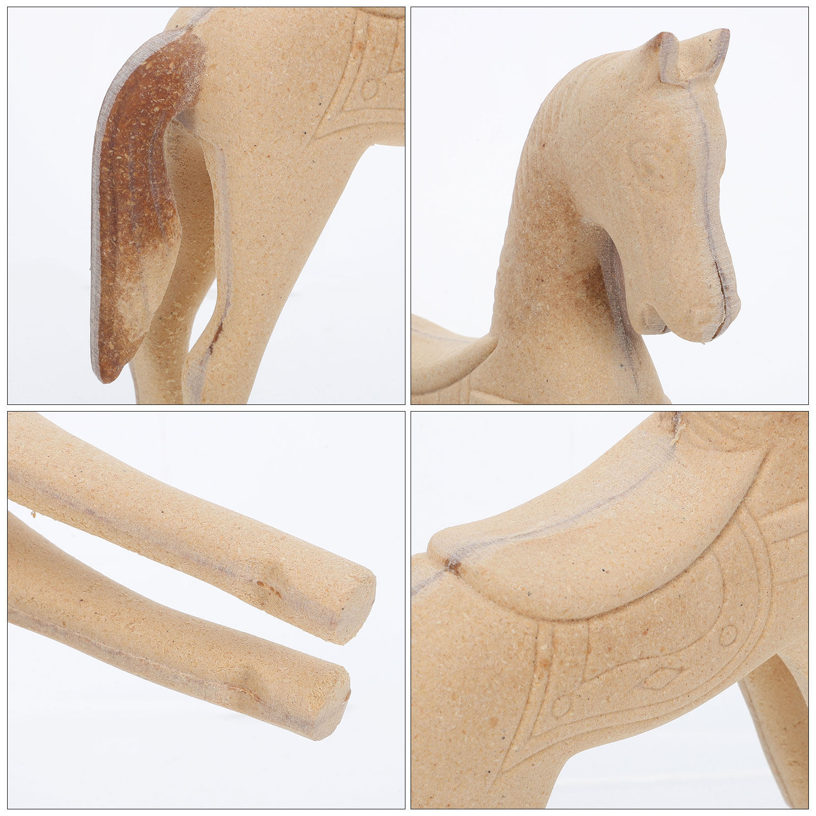 Unfinished Wooden Horse Carvin - Art Craft Horse ulasan dan harga