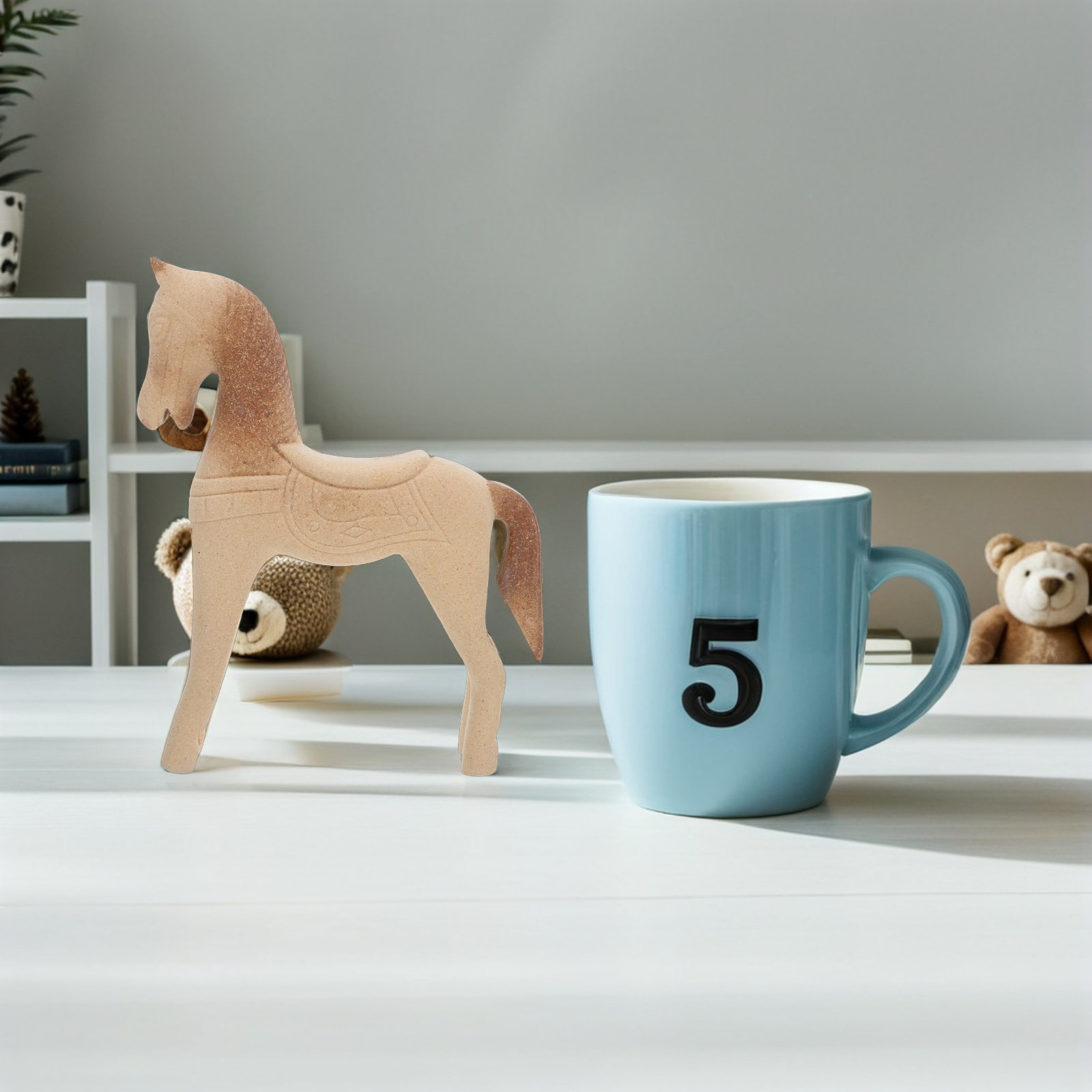 Unfinished Wooden Horse Carvin - Art Craft Horse ulasan dan harga