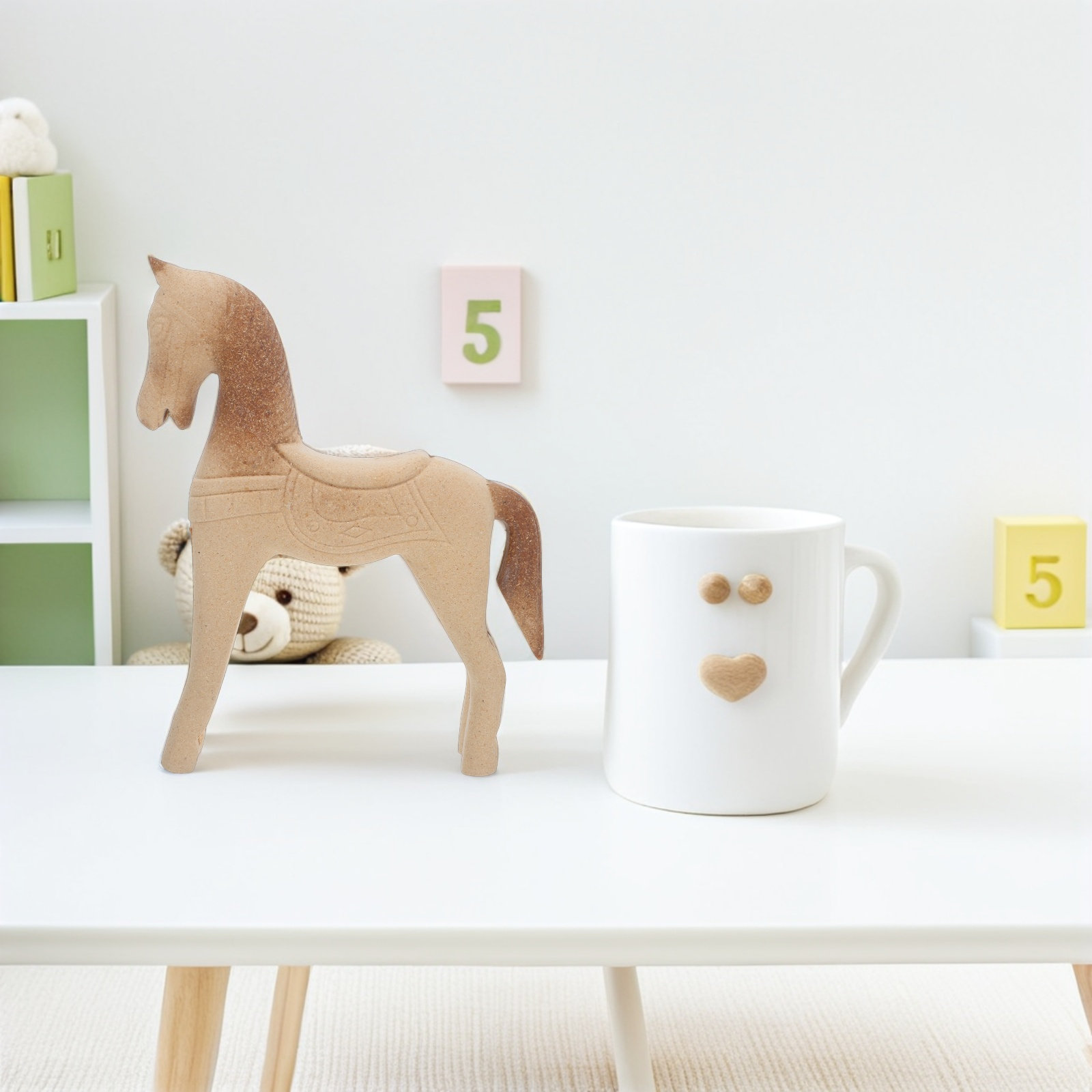 Unfinished Wooden Horse Carvin - Art Craft Horse ulasan dan harga