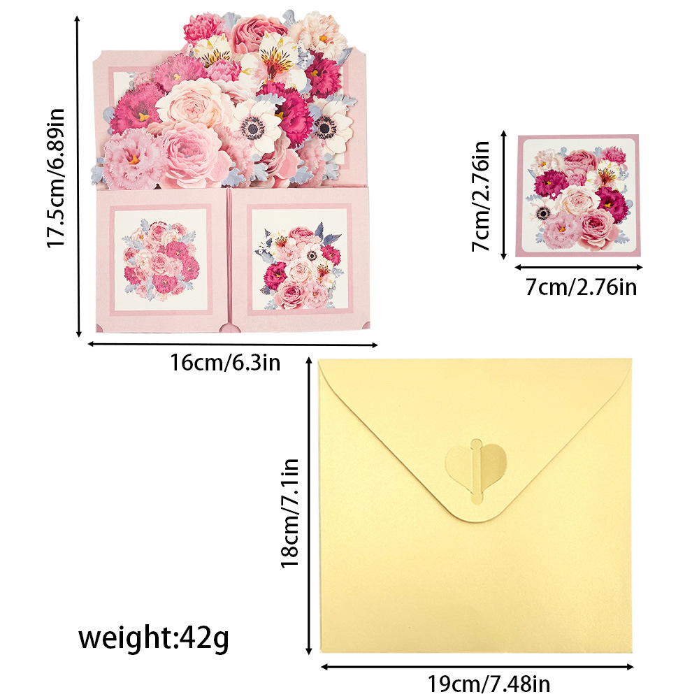 3D Rose Pop Up Card w/ Envelop - Art Craft Movement ulasan dan harga