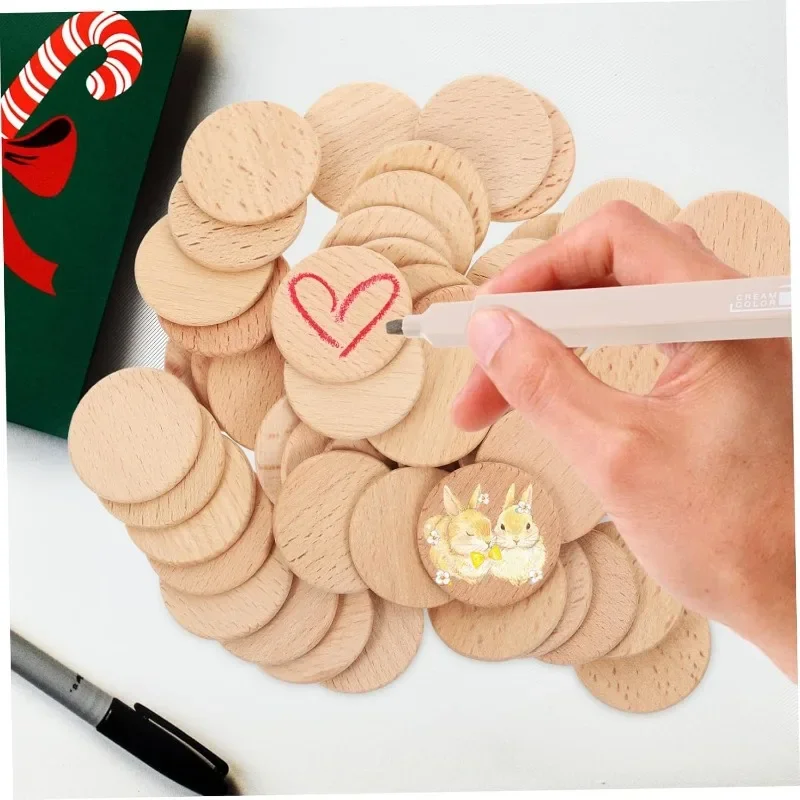 50PCS Round Unfinished Wood Cu - Art Craft Board ulasan dan harga