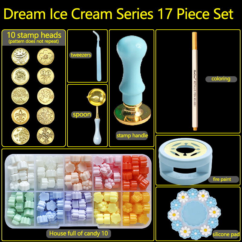 17PC/1Set Wax Seal Stamp Kit L - Batik Wax Kit ulasan dan harga