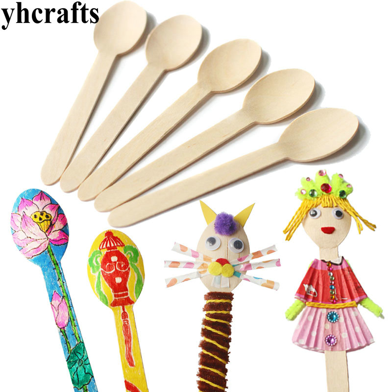 20PCS/LOT.Wood spoon arts and  - Art Craft For Kindergarten ulasan dan harga