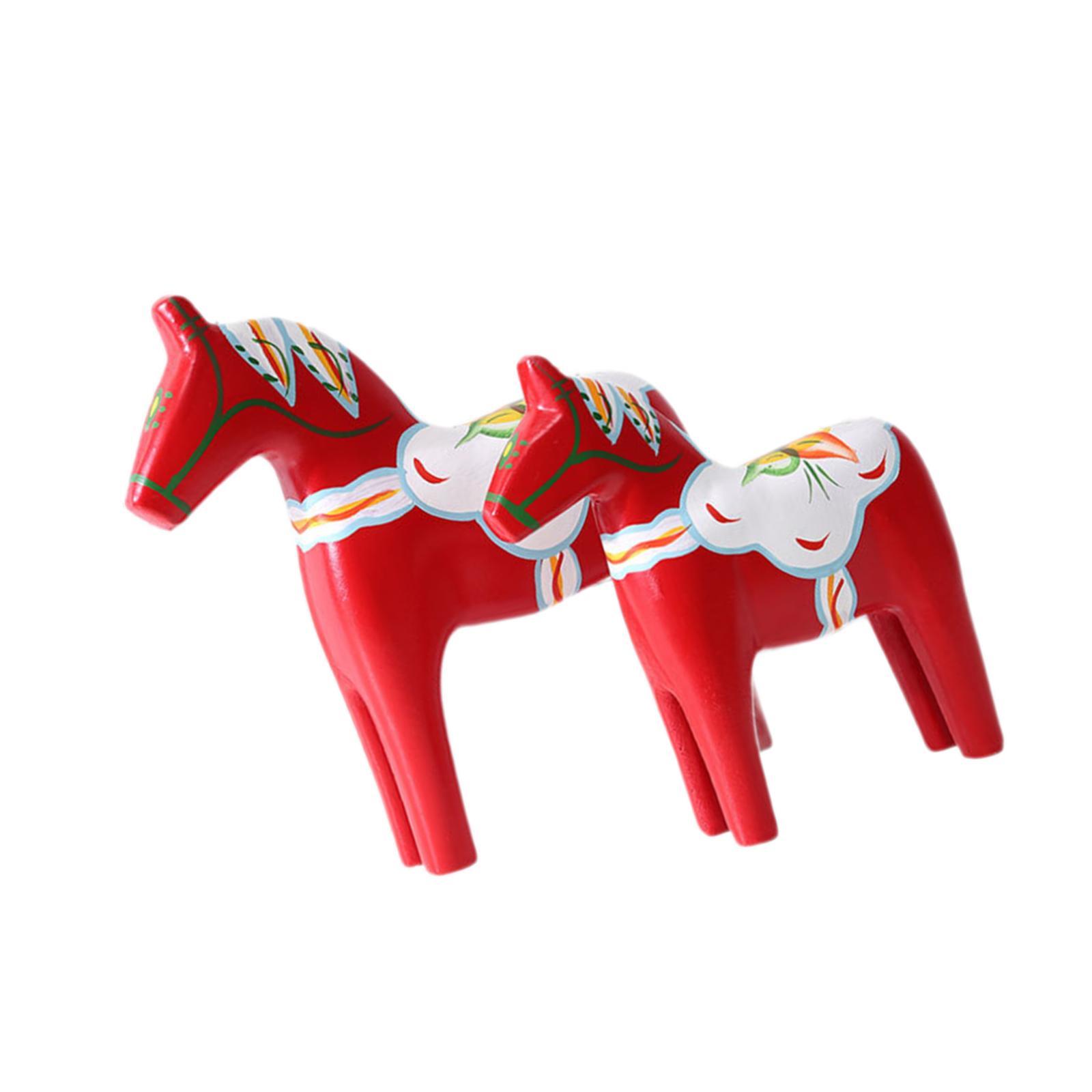 2Pcs Dala Horse Figurine Red C - Art Craft Horse ulasan dan harga