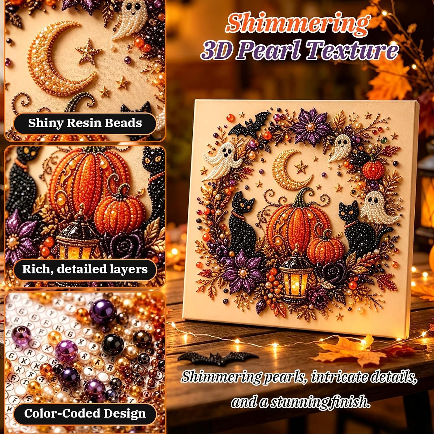 Halloween Ghost Pearl Art DIY  - Art Craft Halloween ulasan dan harga