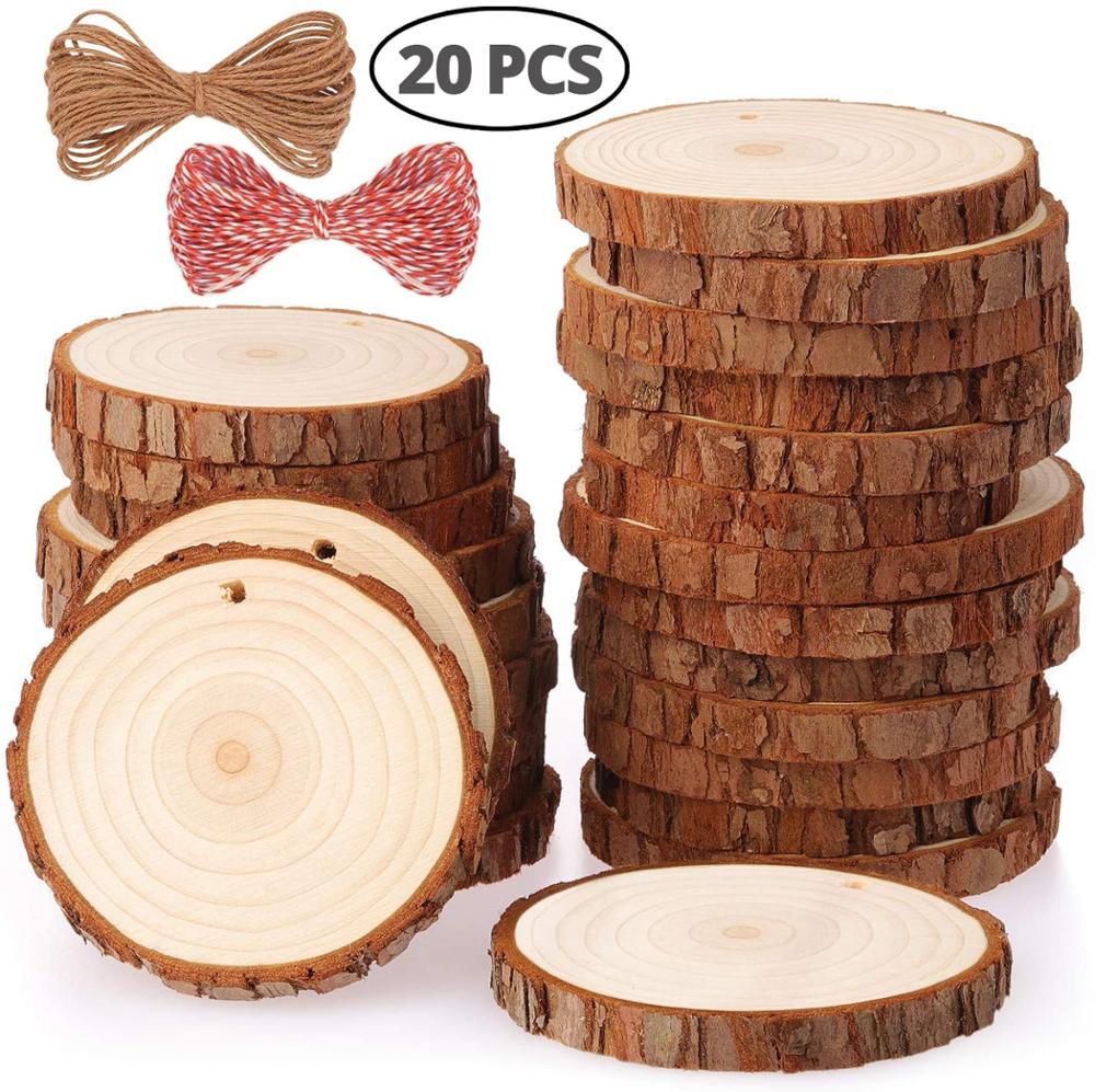 Natural Wood Slices Craft Wood - Art Craft Christmas Tree ulasan dan harga