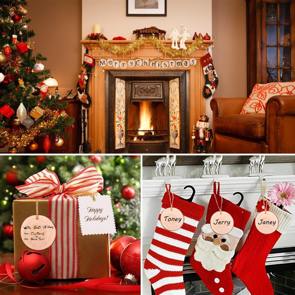 Natural Wood Slices Craft Wood - Art Craft Christmas Tree ulasan dan harga