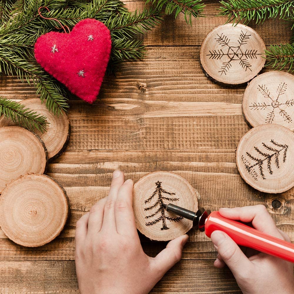 Natural Wood Slices Craft Wood - Art Craft Christmas Tree ulasan dan harga